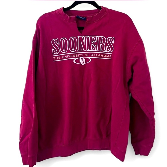 Pro Player Tops - Vintage Pro Player Oklahoma Sooners Sweatshirt Red XL NCAA Crewneck